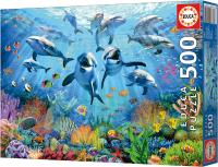 Educa - Fiesta bajo el mar Puzzle de 500 Piezas . Medidas: 48 x 34 cm. Incluye Cola Fix Puzzle. + 11 años (19901) - details 0