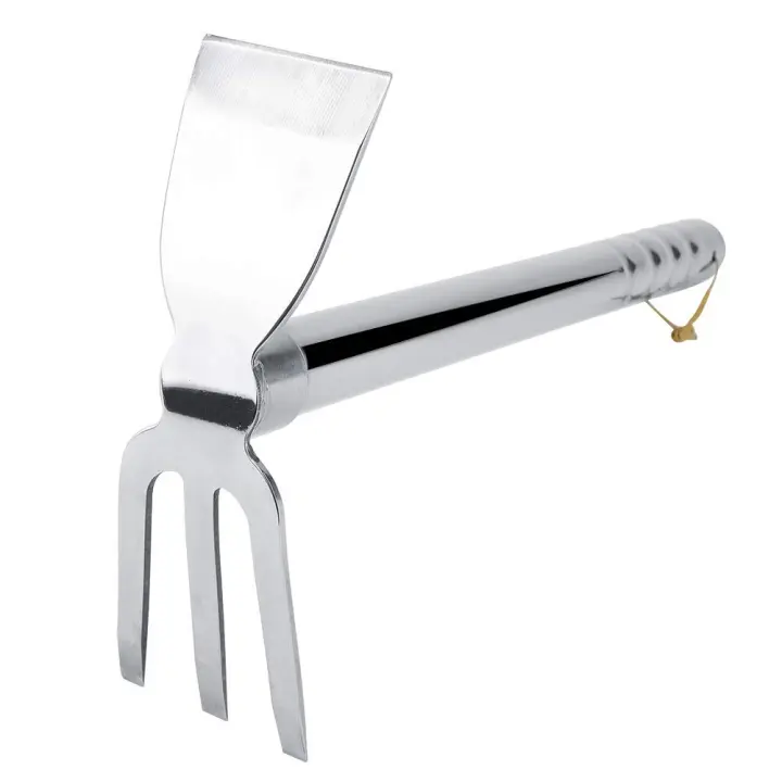 Gardening Rakes Shovel,Digging Hoe Garden Tools 2 in 1 Hoe and Rake,Heavy Duty Stainless Steel Vegetable Flower Planting Digging Gadget Great gift - 1