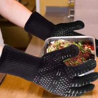 Guantes de barbacoa 1472 ℃ Guantes de Asar resistentes al calor Guantes de Horno antideslizantes de silicona Guantes de cocina Para barbacoa Asar A LA Parrilla Cocinar para hornear - details 5