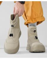 Botas De Biker Casuales Para Hombre De Color Negro Talla Grande Con Plataforma Elástica Botines De Piso Alto De Moda Para Invierno - details 7