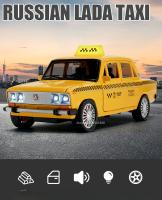 LADA NIVA Taxista Rusa Modelo De Coche Juguetes De Aleación De Metal Con Luz Y Sonido Puertas Abiertas Función Retroceso Regalos Decorativos Para Decoración Del Hogar - details 0
