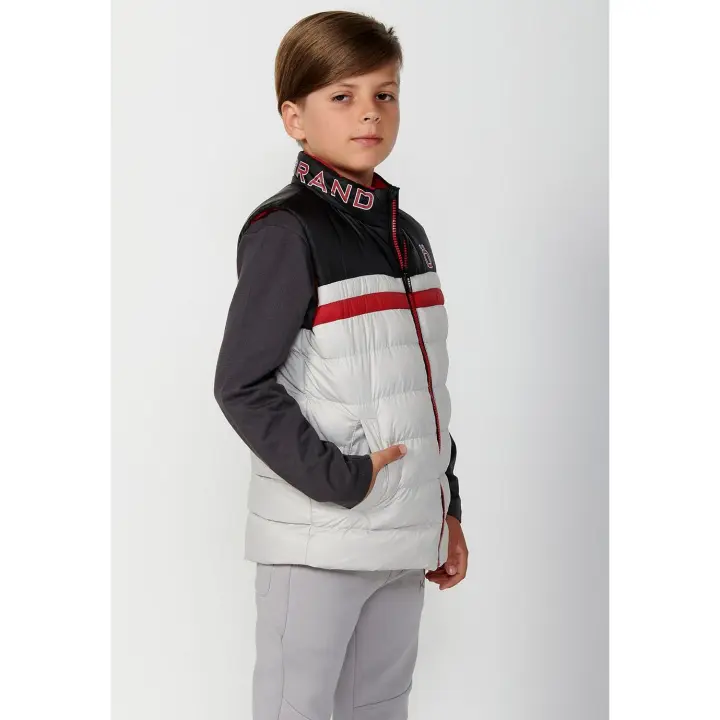 Koroshi Chaleco acolchado con Cuello alto con Cierre delantero con cremallera de color Gris para Niño - 1