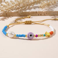 Pulsera Bohemia Con Granos De Arroz Colorido De Imitación De Perla Blanca Y Piedras De Gallo Hierro Para Mujer Regalo Afortunado Diario - details 0