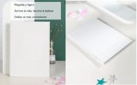 【HD】 Espejo Plegable Portatil Blanco y Negro, Espejo Alta Definición de Mesa Plegable de Cuero de PU Pie Espejo de Maquillaje Inastillable Espejo de Viaje para Viajes, Camping, Oficina - details 3