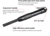 Herramienta De Acero Pneumática Para Eliminar Rusticidad 3mm 12 Agujas Escáner Aire Pulidora De Herramientas De Quemaduras De Acero - details 2