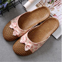 Sandalias De Verano Para Mujer Pantuflas De Playa Transpirables De Lino Plataforma Baja Casual Con Lazo Zapatos De Tacón Plano - details 3