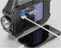 linterna LED recargable con USB de 2500 mAh y linterna de carga solar, resistente al agua, luz de búsqueda al aire libre - details 1