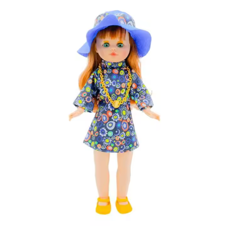 Muñeca Colección Sintra Original 40 Cm. 100% Vinilo con Vestido Estampado y Pamela de Diseño Edición Especial Limitada - Folk Artesanía - 1