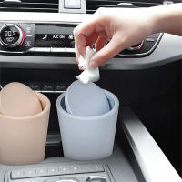 Mini Papelera De Coche Ecológica De Plástico Impermeable Para Oficina Y Hogar Organizador De Basura Redondo Portátil Para Interiores - details 4