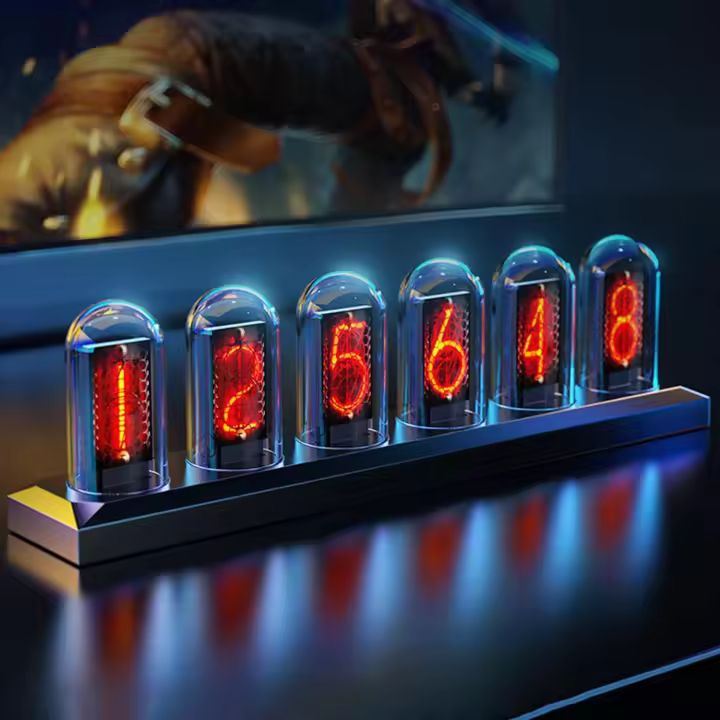 Reloj De Tubo Nixie IPS Retro Con Pantalla Color LED RGB Reloj Analógico Digital DIY Para Decoración De Escritorio - 1