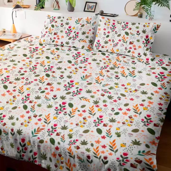 SANSY - Juego funda nórdica + 2 fundas de almohada Pirita para cama de 150. Algodón, poliéster, lino. - 1
