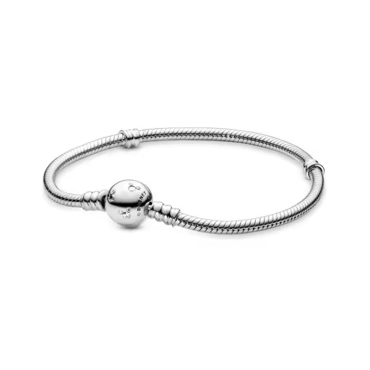 PANDORA Pulsera Moments Plata de Ley con Cierre Mickey y Circonitas Cúbicas - 1