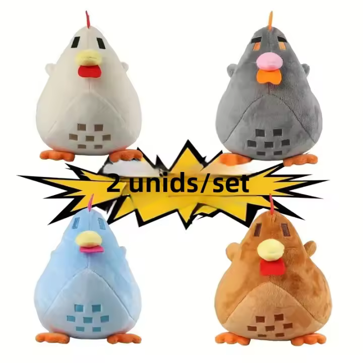 2pcs Peluche De Pollo Stardew Valley Juguete De Peluche Suave Para Niños Regalo De Cumpleaños Y Navidad Tema De Dibujos Animados - 1
