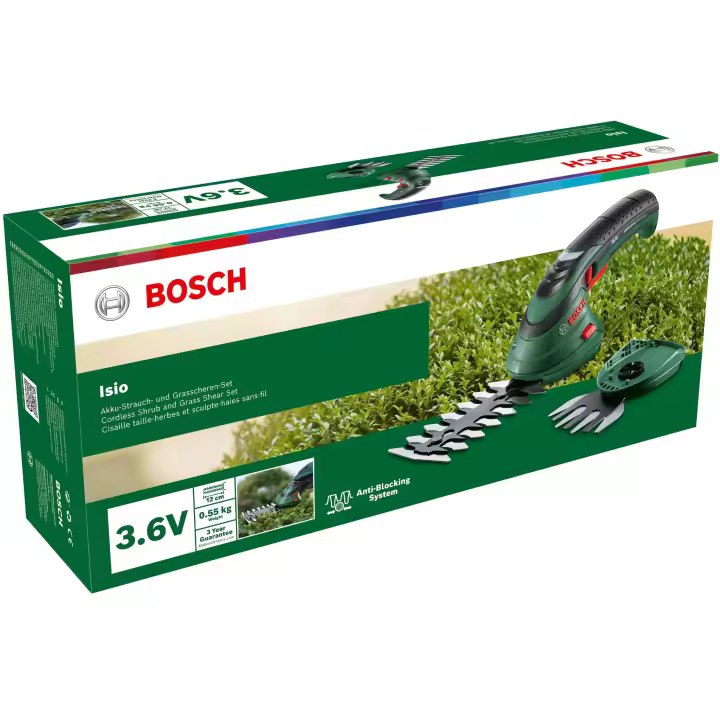 BOSCH 0600833108 Tijeras cortacésped y arbustos a batería Isio (Sin batería ni cargador) - 1