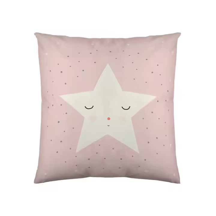 FUNDA DE COJIN VACIO INFANTIL 100% ALGODÓN HAPPY STAR 40x40 CM HACIENDO EL INDIO FABRICADO EN ESPAÑA - 1