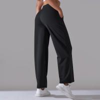 Pantalones Rectos De Pierna Ancha Para Mujer Casual Pantalones De Oficina Cintura Alta Holgados Para Danza Leggings Sin Costuras De Nylon - details 31