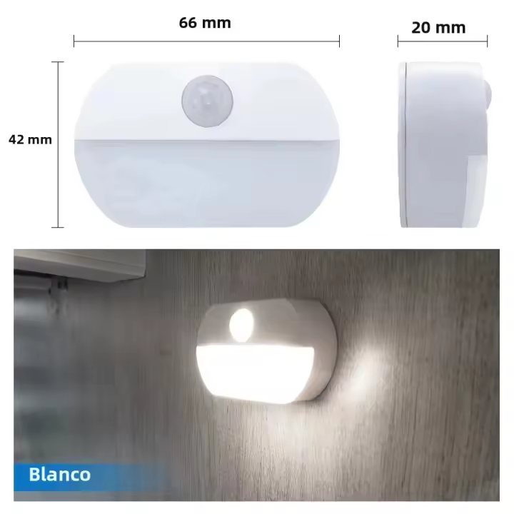 Lámpara Nocturna LED Inalámbrica Con Sensor De Movimiento Para Armario Cocina Dormitorio Iluminación De Escaleras Y Gabinetes Con Pilas AAA - 1