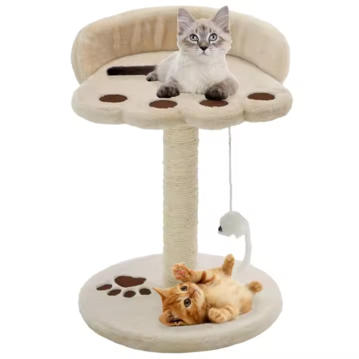 vidaXL Rascador para Gatos con Poste de Sisal 40cm y Mascotas Color Beige y marrón,  Beige, y mas - 1