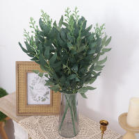 Planta Artificial De 50cm Hoja Verde Ramas Largas Flor Falsa Accesorios De Boda Decoración Del Hogar Estilo Eucalipto - details 5