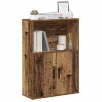 vidaXL Estantería madera de ingeniería 60x24x85 cm en color Marrón roble/Negro/Gris hormigón y más | almacenamiento funcional diseño moderno para baño dormitorio sala - details 7