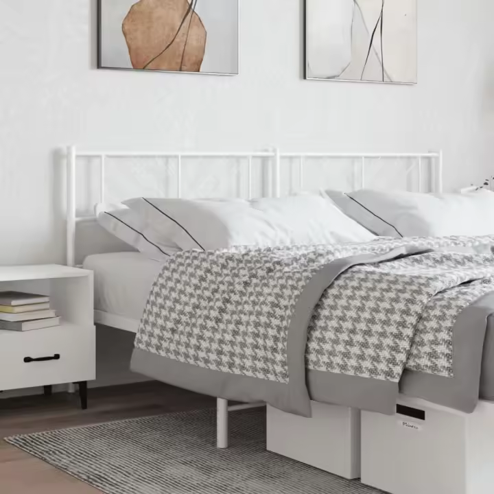 vidaXL Cabecero de metal blanco 193 cm - 1