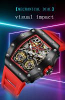 Reloj De Moda Lujo Para Hombres ONOLA Marca Automático Completo Resistente Al Agua Con Caja Hueca Y Correa De Plástico Estilo Casual - details 5