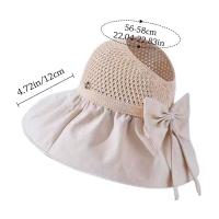 Sombrero De Paja Panamá Para Mujer Verano Protección UV Plegable Amplio Sombrilla De Playa Casual Ajustable Tamaño Free - details 1