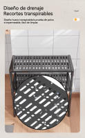 Estante acero de almacenamiento de cocina, estante para microondas dos capas, organizador de condimentos, estantes de almacenamiento simples multicapa para encimera, accesorios de cocina - details 3