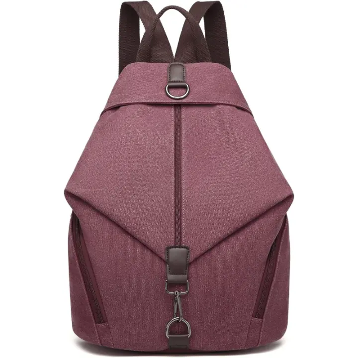 BIT Mochila Vintage de Gran Capacidad para Mujer, Bolsa de Lona Antirrobo, Mochila Informal para Trabajo, Viajes Diarios - 1