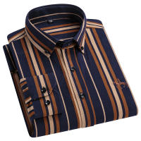 Camisa De Trabajo Para Hombre Otoño 2024 Cuello En V Manga Larga Patoleta Oxford Algodón 100% Estampado Regular Botones Tallas S~6XL - details 10
