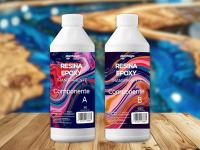 Plantawa Resina Epoxi Transparente 1,6kg  Resina + Endurecedor No Tóxicos para Creaciones Artísticas, Recubrimiento de Superficies y Joyería  Efecto Agua para Bricolaje - details 1
