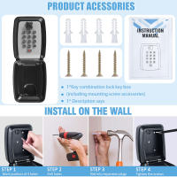 Caja De Seguridad Para Llaves Con Cerradura De Combinación De 4 Dígitos Montada En La Pared Reseteable Organizador De Almacenamiento Para Hogar Y Oficina - details 6
