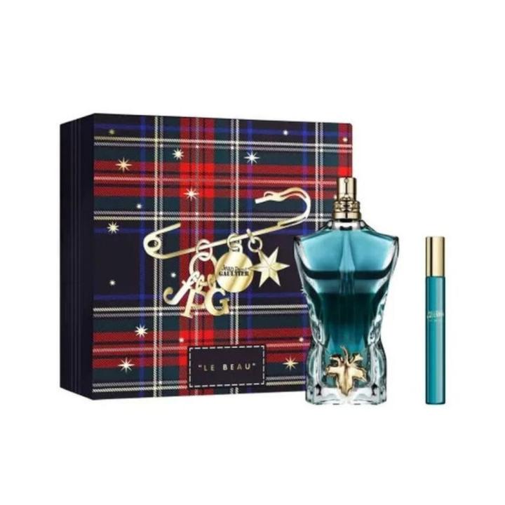 Jean Paul Gaultier - Set Le Beau Eau de Toilette 125 Ml.  + Mini 10 Ml. - Estuche de regalo para hombre con EDT 125 ml + Espray de viaje 10 ml. Fresco, sensual y tremendamente adictivo.