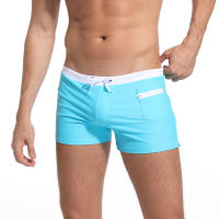 Pantalones De Baño Para Hombre Con Bolsillo Cremallera Y Secado Rápido Transpirables Traje De Baño Corto De Natación De Verano Con Encaje Interior - details 19