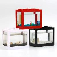 Pequeño Acuario En Forma De Cilindro Para Peces Ornamentales Tanque De Betta Tailandés Con 6 Agujeros Transparencia Alta Pila Stackable - details 4
