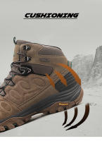 Botas De Senderismo HIKEUP Para Hombre Suela Antideslizante Alta Transpirables Impermeables De Cuero Sintético Y Malla Para Otoño E Invierno - details 7