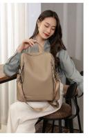 Mochila De Moda Para Mujer Gran Capacidad Múltiples Compartment Bolsa De Hombro De Cuero Suave Casual Para Viaje PU Cuero Negro Café Azul - details 2