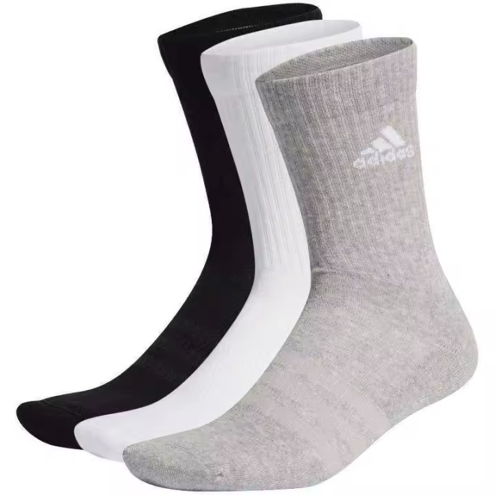 Calcetines Adidas Cushioned Clasico Blanco Negro Gris 3 Pares - 1