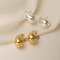 Pendientes de aro gruesos de oro para mujer, ligeros, huecos, abiertos, con forma de lágrima y gota de agua, hipoalergénicos. - details 0
