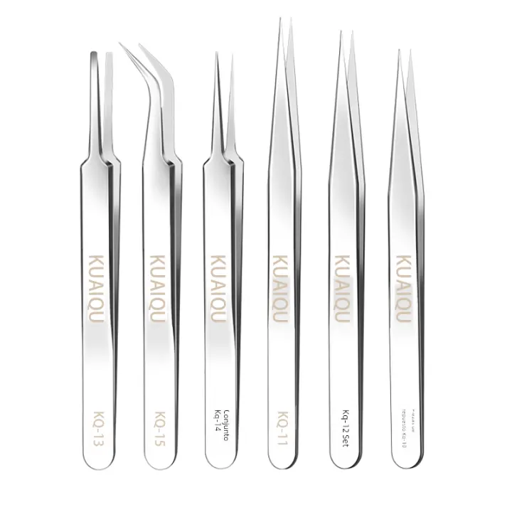 Set De 6 Piezas De Pinzas De Precisión ESD Antiestática Acero Inoxidable Herramientas De Reparación Para Electrónica Soldering Y Artesanía - 1