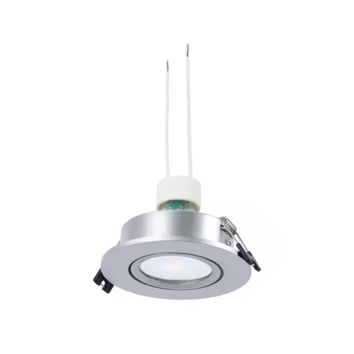 Barcelona LED KIT Aro empotrable basculante Ø90mm (plata) + Bombilla GU10 5,4W + Portalámparas - 1
