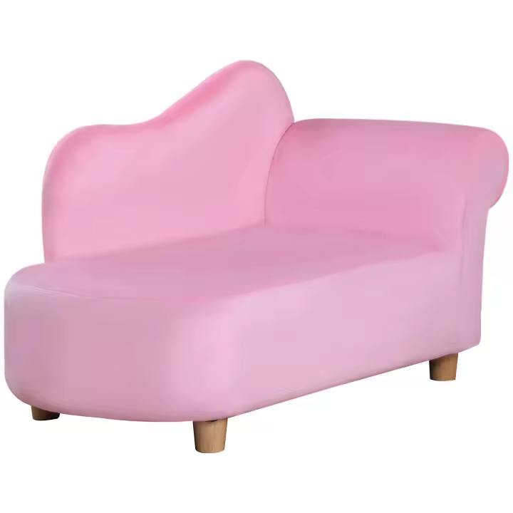 HOMCOM Sillón Infantil Sillón para Niños de 3-5 Años Mini Sofá Tapizada en Poliéster con Asiento Acolchado Carga 50 kg 80x40x49 cm Rosa - 1