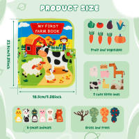 Juguete Educativo Montessori Para Niños Pequeños Tablero De Actividades Con Escena De Granja Y Animales Juego De Lectura Silencioso De Peluche Juguetes Sensoriales Interactivos Para Bebés - details 6