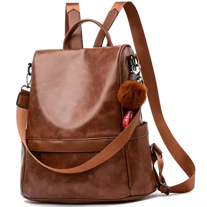 [Trendy new] moda de cuero suave de gran capacidad mochila calle casual bolso de hombro tendencia de la moda debe tener - 1