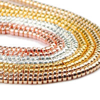 185pcs De Piedras Naturales Hematita En Color Rosa Oro 3X2mm Espaciadores Redondos Para La Creación De Joyas Pulseras DIY - details 3