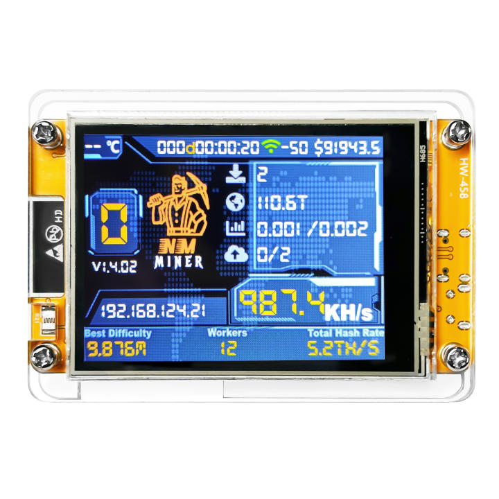 Bitcoin NerdMiner V2 NMMiner ESP32 Minería De Lotería Inteligente Con Pantalla Táctil De 2.8 Pulgadas Hashrate 980KH/s Para Minería De Criptomonedas
