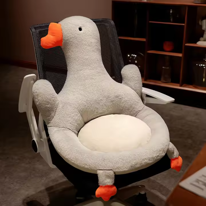 Cojín Grueso De Plush Fabric Para Oficina Y Estudio 2024 Nueva Colección De Ganso Blanco PU Tuan Asiento Y Espalda Tatami Sillón Cojín - 1