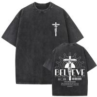 Camiseta Oversize Vintage Lavada De Jesus Perdonenles Padre Para Hombres Y Mujeres Estilo Gótico Rock Camisetas Tops De Calle - details 22