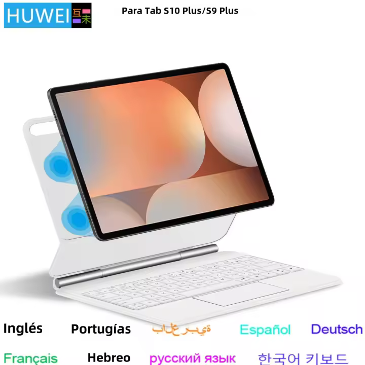 Funda Inteligente Con Teclado Mágico Para Samsung Galaxy Tab S10+ S10 plus 12.4 Pulgadas Cubierta De Teclado Para Tableta Con Teclas En Portugués Español Y Coreano - 1