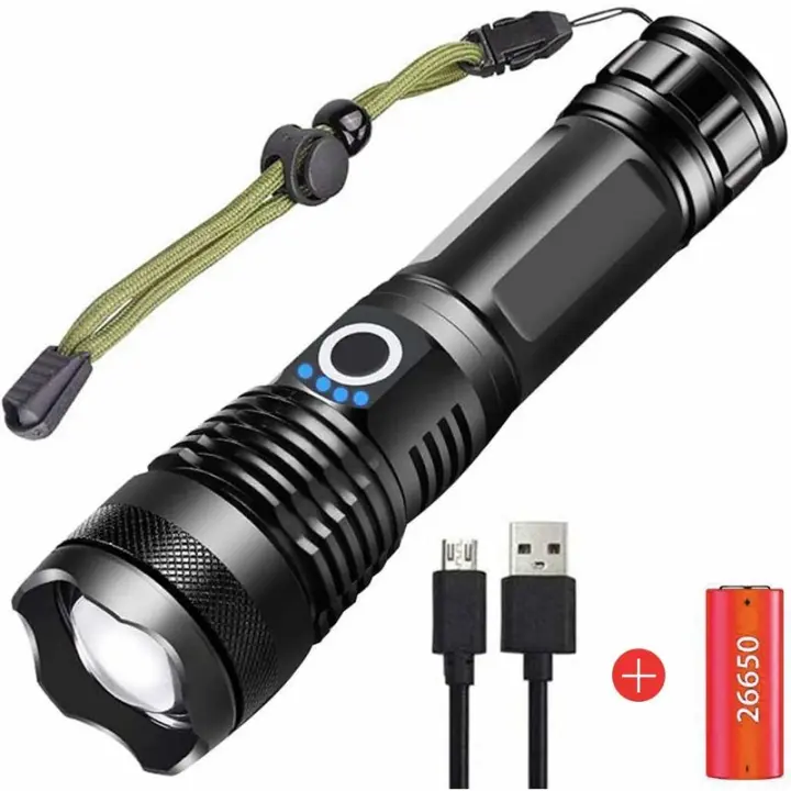 Indoor LED Ultra Powerful De 90000 Lúmenos, Internal Xhp70 Recargable USB, Antorcha Impermeable Ipx65 De Alta Potencia De 5 Modos with Bathería De 3000 Mah para Acampar, Actividades Al Aire Libre - 1